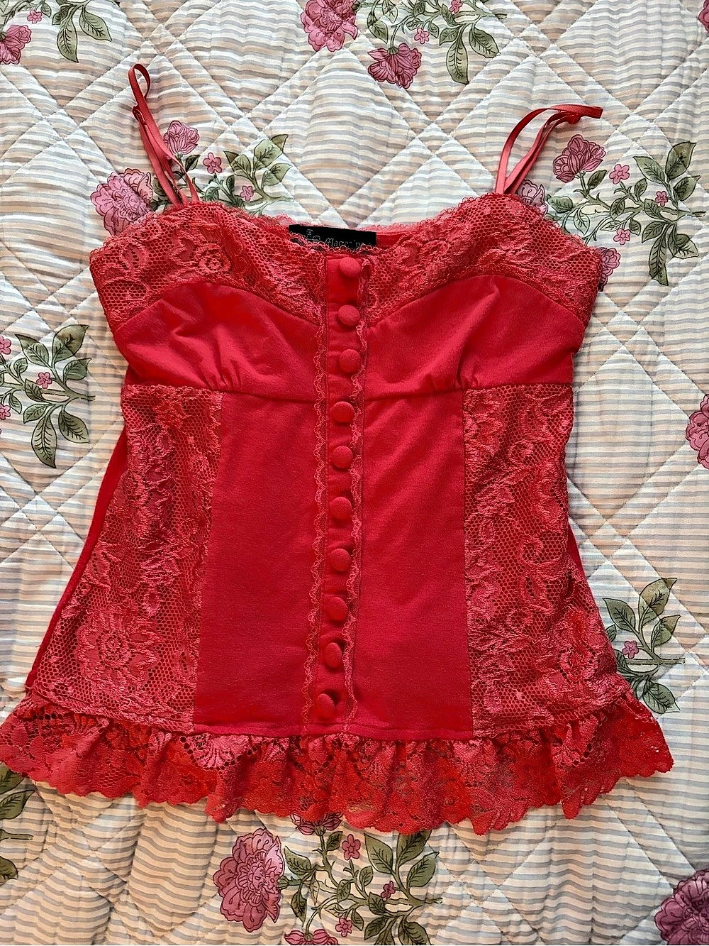 Alagazine Red Lace Camisole Like New